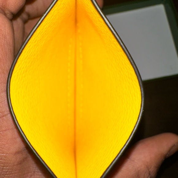 Goyard Green Chevron Leather Card Sleeve - Picture 2 of 3